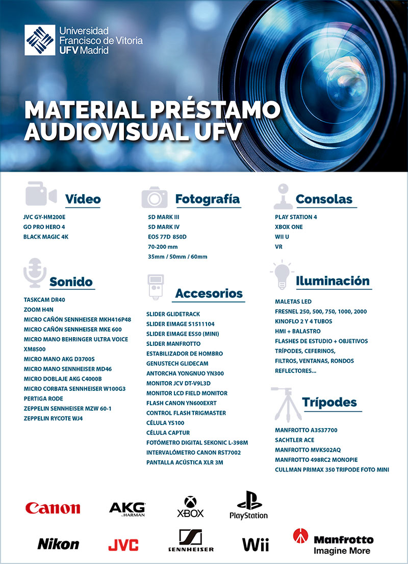 Audiovisual loan material material prestamo comunicacion audiovisual ufv Audiovisual loan material Estudiar en Universidad Privada Madrid