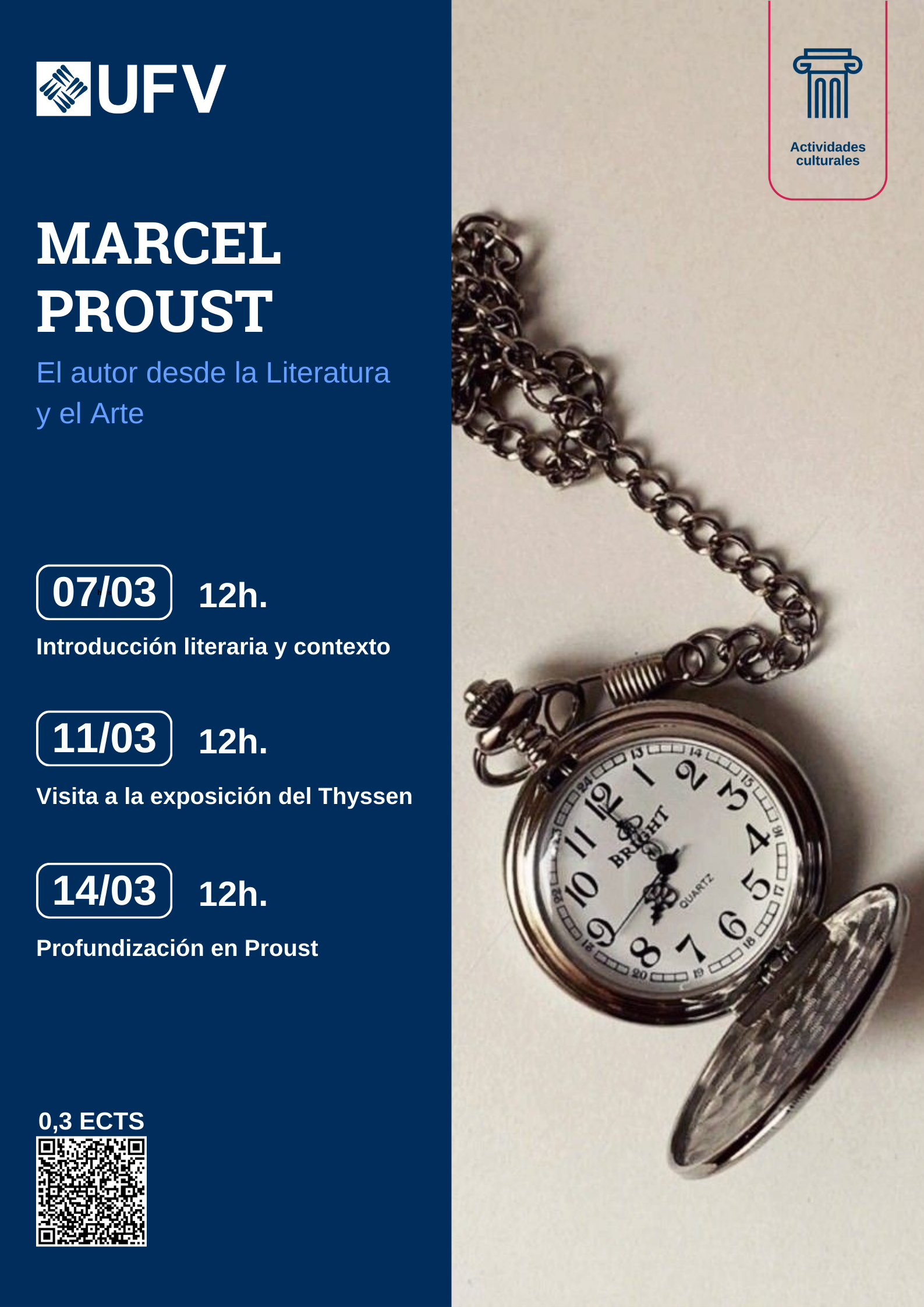Cartel aprobado Proust Activities Estudiar en Universidad Privada Madrid